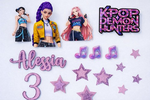 Kpop demon hunters cake topper - hunters,