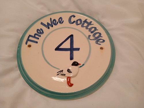 Hand painted cottage ceramic - cottage,