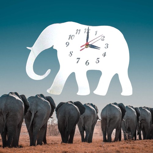 Elephant clock - elephant,