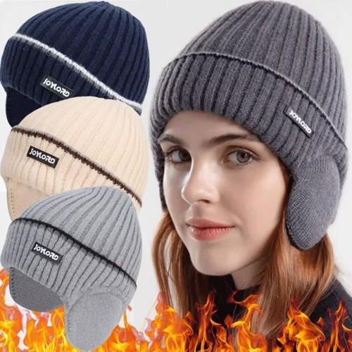 With earmuffs knit cap warm - with,