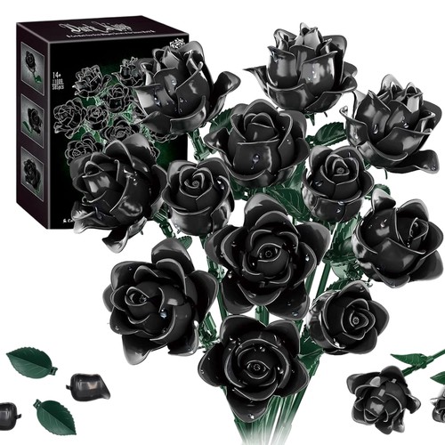 Gothic black rose bouquet - gothic,