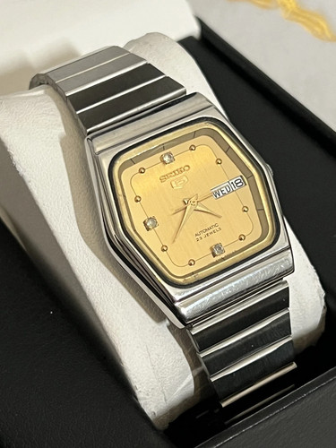 Seiko 6309 gold square hex - gold,