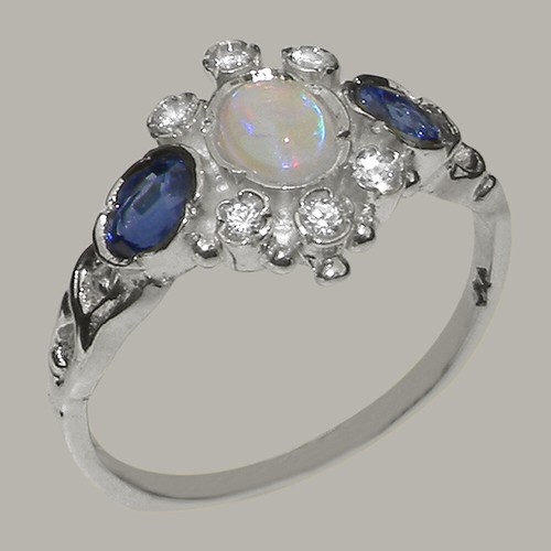 10k white gold natural - 10k, opal