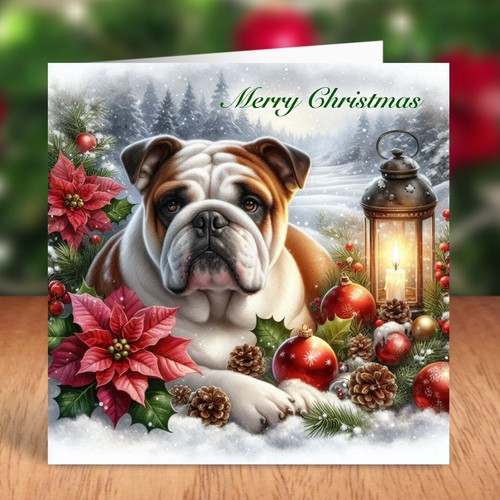 English bulldog dog christmas - english,