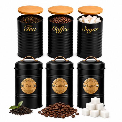 Tea coffee sugar canister - tea,