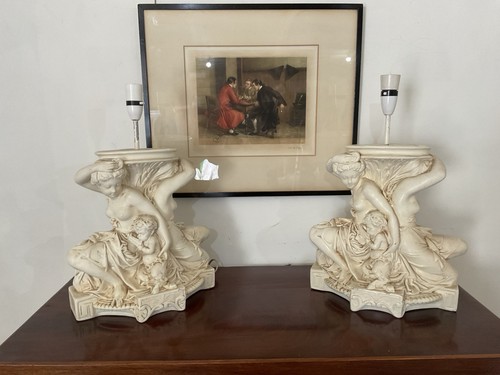 Vintage mother and child lamps - vintage,