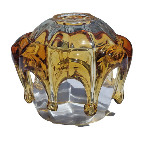 Vintage murano amber teardrop - amber,