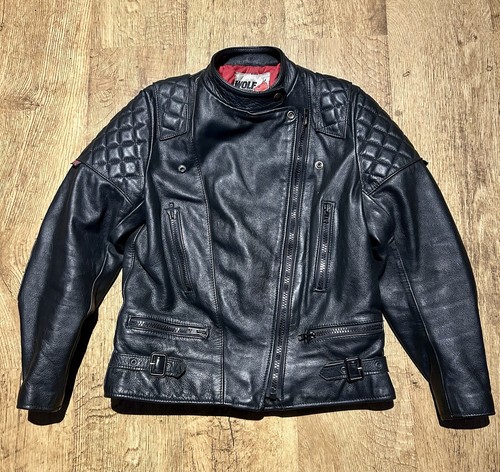 Vintage wolf leathers biker - leathers,