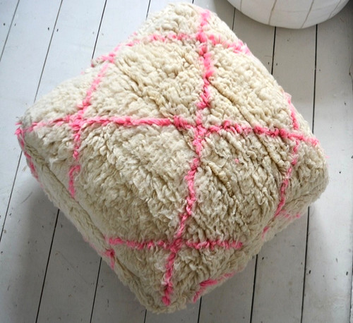 Vintage moroccan floor pouf - vintage,