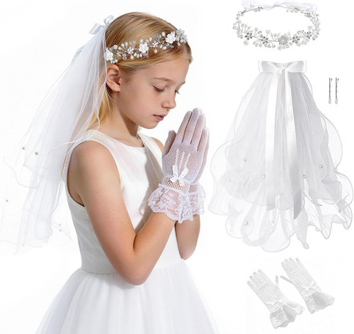 First communion veil set - first,