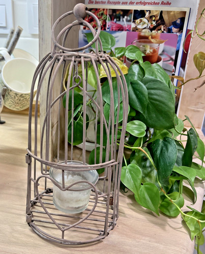 Metal bird cage candle holder - metal,