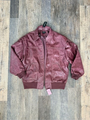 Prettylittlething maroon faux - maroon,