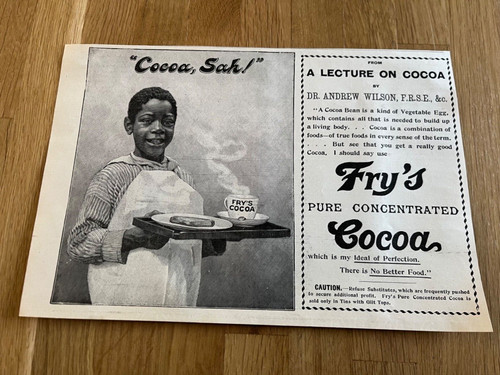 1898 advert fry cocoa - advert, fry's