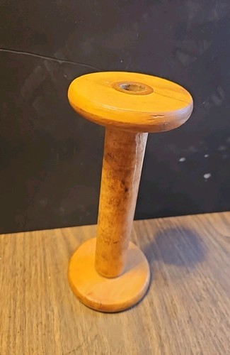 Vintage primitive wooden spool - wooden,