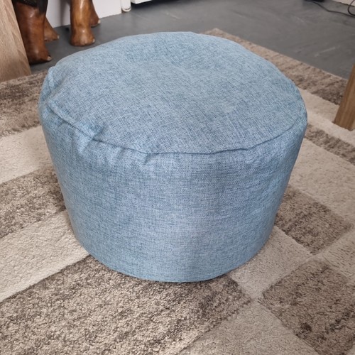 Round stool linen bean bag - round,