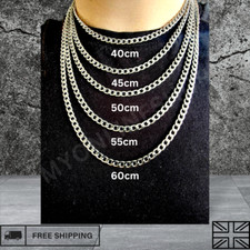 Mens Boys Curb Chain Silver