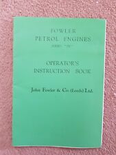 FOWLER PB SERIES PETROL ENGINE OPERATORS MANUAL - COPY