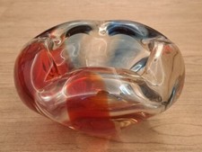 Glass Blown Sommerso Red White