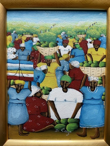 Framed original oil board - oil, on