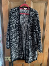 Papaya Matalan Women's Size Large Black Mix Open Long Cardigan