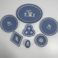Wedgewood ￼jasperware Bundle Egg Tufted Duck Trinket Box Plates Clover Dish Lot