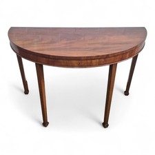 Antique Victorian Flame Mahogany demi lune - Half moon D shape console table