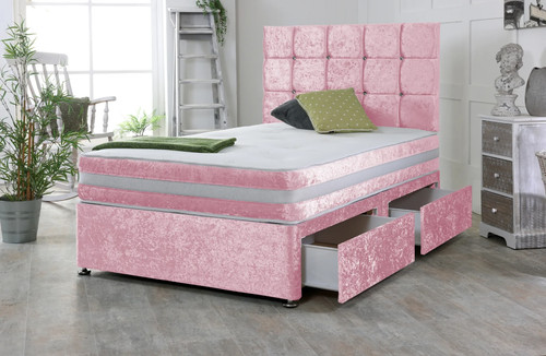 Pink velvet bed single - pink,