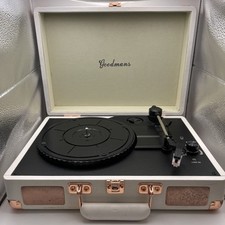 Goodmans GDPTURNT01CRMXI Portable Briefcase 3 speed Turntable 