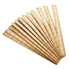 30 Pcs Double Scale Wooden Ruler Straight Ruler for School Home Classroom Office