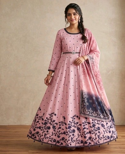 Pink anarkali maxi - anarkali,