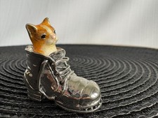 Silver & Enamel Kitten in a Boot Saturno