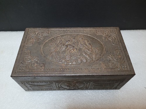 Victorian tin cigarette box - tin,