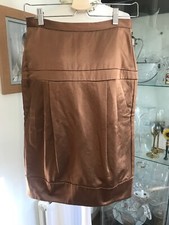 FRENCH CONNECTION GOLD/BRONZE MIDI PENCIL WIGGLE SKIRT SIZE 8