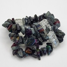 Sobral Jackie Brazil Orient Express Resin Chip Bracelet Signed