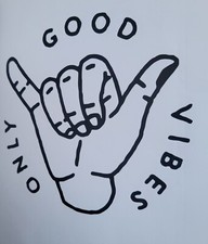 1x Good Vibes Only Wave Decal Vinyl Sticker Bumper Window Car Van Camper 5x5inch