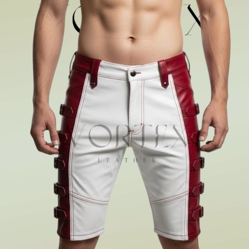 Men genuine leather shorts - genuine,
