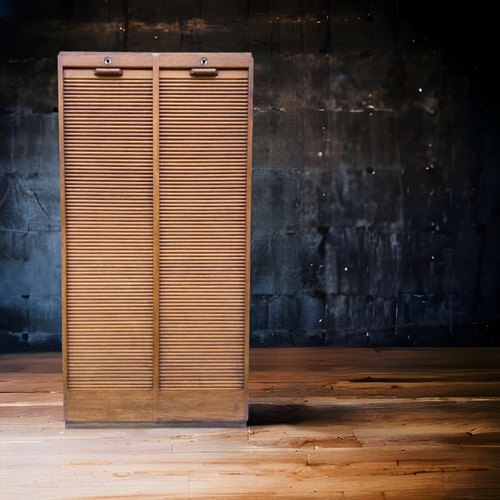 Vintage oak plywood tambour - plywood,