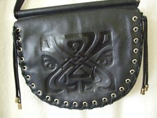 BIBA SOFT BLACK LEATHER TASSEL