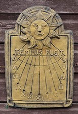 Wall Sundial Tempus Fugit decorative stone wall plaque garden ornament 40cm H