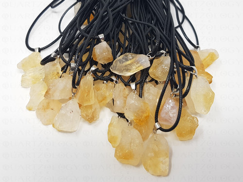 Citrine necklace stone nugget - citrine,