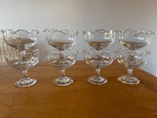 8 x Vintage Clear Glass Ice