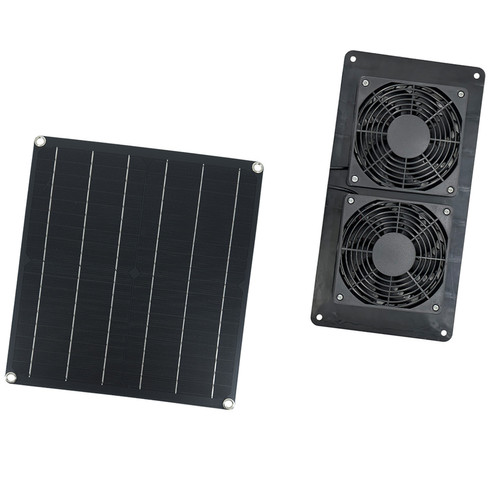 Waterproof 25w solar dual fan - 25w,