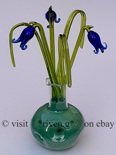Glass bluebells flowers gift - glass,
