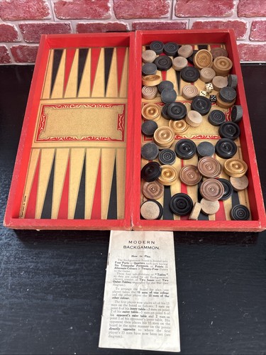 Vintage backgammon draughts - backgammon,