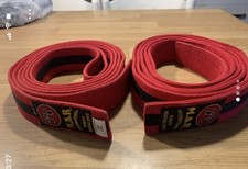 2 Martial Arts Belts Red/Black Full Length. Excellent condition. Taekwondo Judo 