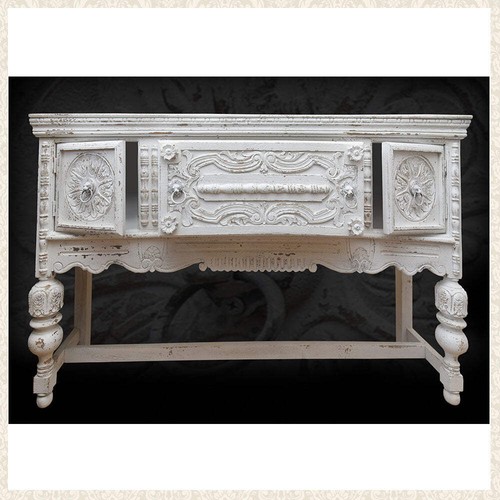 Vintage upcycled white table - upcycled,