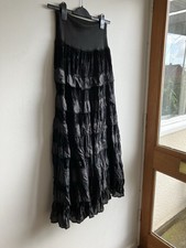 Long Black Flouncy Gipsy Skirt