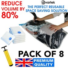 8 X LARGE SPACE SAVING STORAGE VACUUM BAGS CLOTHES BEDDING ORGANISER UNDER BED