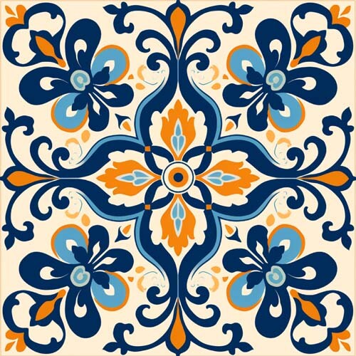 40x spanish tiles peel and - spanish,