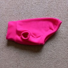 Dachshund Dog Coat Jumper Polar Fleece Anti Pil Cerise Pink Back 13" NOT SLIM